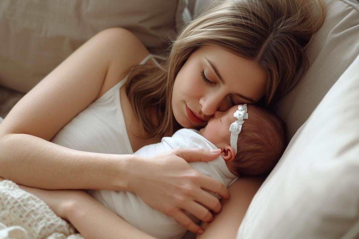 image-of-New-mom-carrying-her-new-baby-for-how-to-heal-faster-after-vaginal-delivery